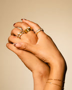 Solitaire Stack Gold Ring